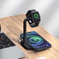 2 az 1-ben mágneses vezeték nélküli töltő asztali vezeték nélküli gyors töltőállomás Apple Watch/iPhone-hoz - Fekete