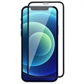 iPhone 12/12 Pro 9D Teljes Fedésű Edzett Üveg Kijelzővédő Fólia - Fekete Él