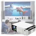 Mini hordozható Full HD LED projektor T5 - fehér