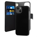 Puro 2 az 1-ben mágneses iPhone 13 mini pénztárca tok - fekete