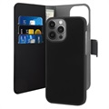 Puro 2 az 1-ben mágneses iPhone 13 Pro Max pénztárca tok - fekete