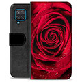Samsung Galaxy A12 Premium pénztárca tok - Rose