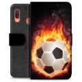 Samsung Galaxy A20e prémium pénztárca tok - Football Flame