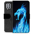 Samsung Galaxy A42 5G prémium pénztárca tok - Blue Fire Dragon
