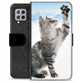 Samsung Galaxy A42 5G Premium pénztárca tok - Cat