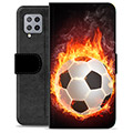 Samsung Galaxy A42 5G prémium pénztárca tok - Football Flame