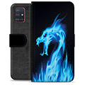 Samsung Galaxy A51 Premium pénztárca tok - Blue Fire Dragon