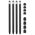 2 az 1-ben univerzális kapacitív ceruzatoll - 4 db. - Fekete