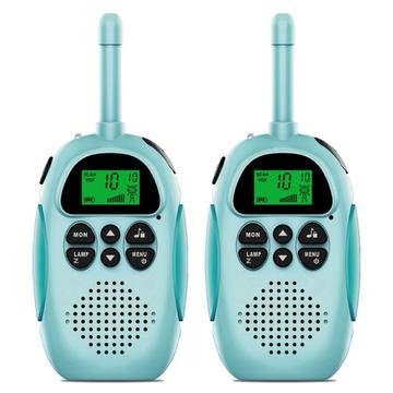 2 db DJ100 Gyermek Walkie Talkie Játékok Gyermek Interphone Mini kézi adó-vevő 3KM Range UHF rádió Lanyarddal