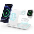 3-in-1 Portable Wireless Charging Station - Apple Watch, iPhone, AirPods (Nyitott doboz kielégítő) - White