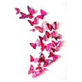3D dekoratív DIY pillangós fali matrica készlet - rózsaszín