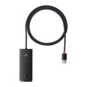 Hub 4in1 Baseus Lite sorozatú USB 4x USB 3.0 WKQXX030101, 1m - Fekete