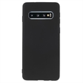 Ujjlenyomat-mentes Matt Samsung Galaxy S10 TPU Tok - Fekete