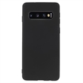 Ujjlenyomat-mentes Matt Samsung Galaxy S10+ TPU Tok - Fekete
