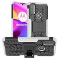 Csúszásgátló Motorola Moto E20/E30/E40 hibrid tok állvánnyal - fehér/fekete