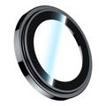 BENKS 3Pcs / Set kamera objektív védő iPhone 15 Pro / 15 Pro Max Corming Grila üveg objektív film alumínium ötvözet keret - Fekete