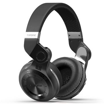 BLUEDIO T2+ vezeték nélküli Bluetooth 4.1 Over-ear sztereó fejhallgató mikrofonnal - fekete színben