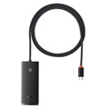 Baseus Lite sorozat 4 portos USB-A / USB-C hub – 5 Gbit/s – 1 m – fekete