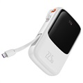 Baseus Qpow Pro Power Bank USB-C kábellel - 10000 mAh - fehér