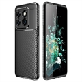 OnePlus 10T/Ace Pro Szálcsiszolt TPU Burkolat - Szénszálas - Fekete