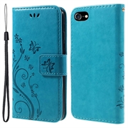 iPhone 7/8/SE (2020)/SE (2022) Butterfly Series pénztárca tok - Kék