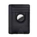 Szénszálas textúra minimalista pénztárca kártyatartó 2 az 1-ben hordozható vékony tok AirTag - Fekete