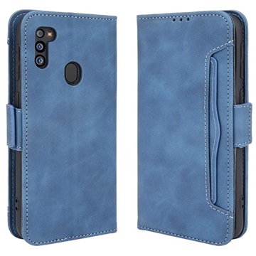 Kártyatartó sorozat Samsung Galaxy M21 2021 pénztárca tok - kék