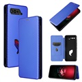 Asus ROG Phone 5 kihajtható tok - szénszálas - kék