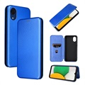 Samsung Galaxy A03 Core flip tok - szénszálas - kék