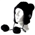 Fluffy Beanie Hat Bluetooth headset - fekete