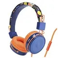 Összehajtható, fülre helyezhető sztereó gyerek fejhallgató B2 - 3,5 mm - narancssárga/kék