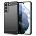 Samsung Galaxy S23 5G Szálcsiszolt TPU Tok - Szénszálas - Fekete