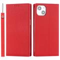 iPhone 14 Wallet bőr tok RFID-vel - Piros