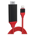 Full HD Lightning-HDMI AV-adapter - iPhone, iPad, iPod (Tömeges kielégítő) - Piros