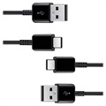 Samsung USB-A / USB-C kábel EP-DG930MBEGWW - 2 db. - Fekete