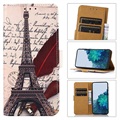 Glam sorozat Samsung Galaxy A53 5G pénztárca tok - Eiffel-torony