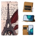 Glam sorozat Samsung Galaxy A73 5G pénztárca tok - Eiffel-torony