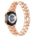 Samsung Galaxy Watch4/Watch4 Classic/Watch5/Watch6 Glam rozsdamentes acél szíj - rózsa arany