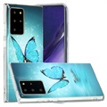 Samsung Galaxy Note20 Ultra Glow in the Dark TPU tok - kék / pillangó
