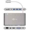 Goobay All-in-1 USB-C többportos adapter - HDMI, MiniDP, 3 x USB 3.0