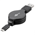 Goobay visszahúzható USB 2.0 / USB 3.1 Type-C kábel - fekete