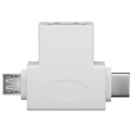 Goobay USB 3.0 – MicroUSB és USB-C T-adapter – fehér