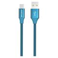 GreyLime Fonott USB-A / USB-C Kábel - 1m - Kék