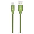 GreyLime Fonott USB-A / USB-C Kábel - 1m - Zöld