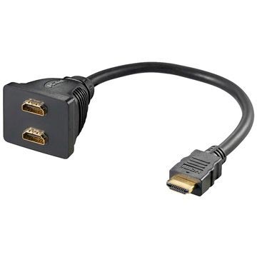 HDMI / 2x HDMI adapter aranyozott érintkezőkkel - 10 cm