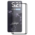 Samsung Galaxy S21 5G Hat Prince teljes méretű edzett üveg képernyővédő fólia - 2 db. - fekete él