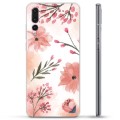 Huawei P20 Pro TPU tok - rózsaszín virágok