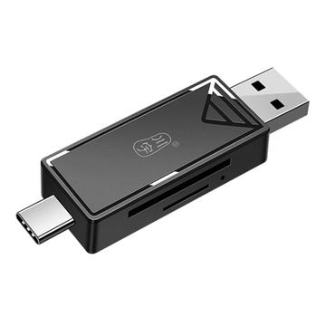 KAWAU C351 USB 3.0 nagy sebességű C-típusú + USB SD / TF kártyaolvasó hordozható OTG-adapter
