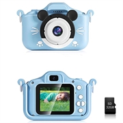 Gyermek digitális fényképezőgép 32 GB-os memóriakártyával - Kék