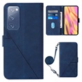 Line Series Samsung Galaxy S20 FE pénztárca tok - kék
